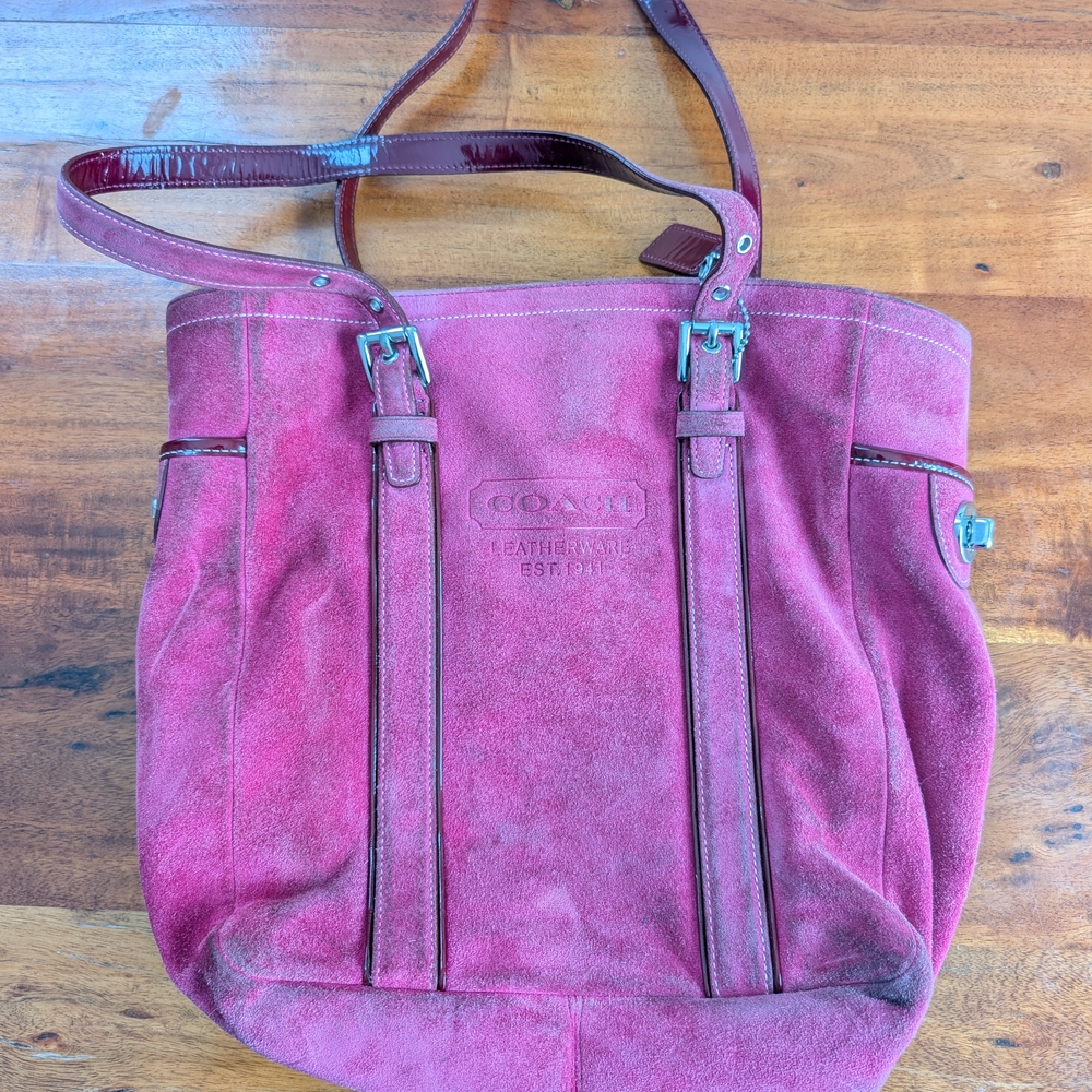 Coach Pink Leather Tote Bag